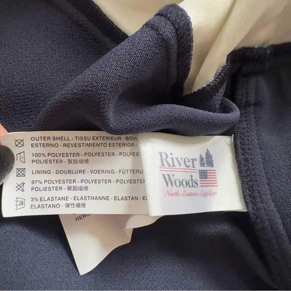 River Woods White and Navy Blue Embellished Sleeveless Block Tank Top Size 36 - Picture 9 of 10